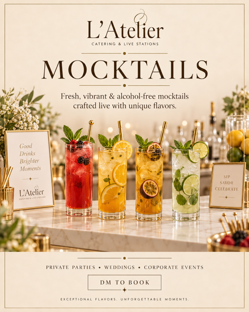 L’Atelier signature mocktail service